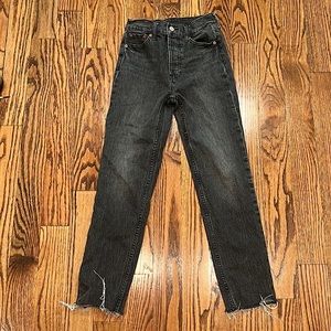 GAP cheeky straight high rise charcoal jeans